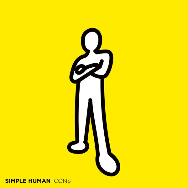 Simple Human Icon Series Person Who Crosses Arm — ストックベクタ