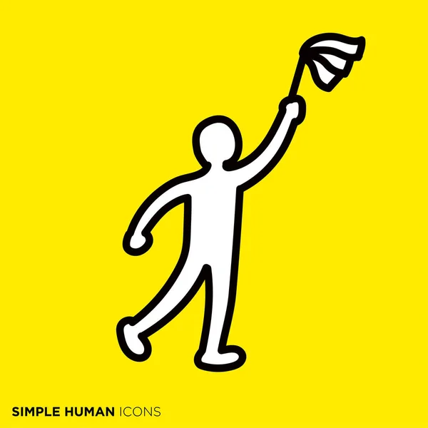 Simple Human Icon Series People Who Clean Wall Duster — ストックベクタ