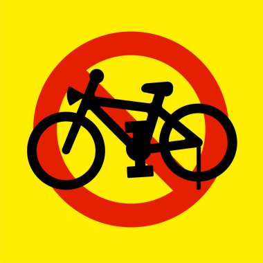 Bisiklet park etmeyi yasaklayan basit bir işaret.