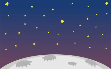 Ayın, yıldızın ve uzayın arkaplan materyali