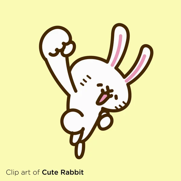 Série Ilustração Personagem Coelho Rabbit Jumping Upper Cut —  Vetores de Stock