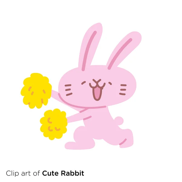 Tavşan Karakteri Çizim Serisi Tavşan Amigo Kız — Stok Vektör