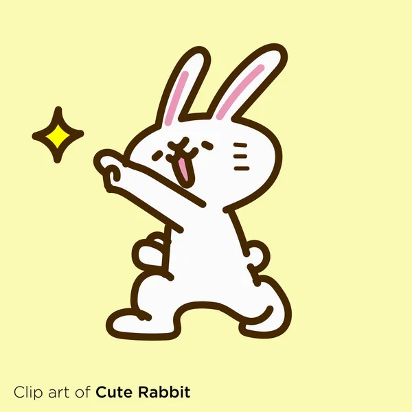 Rabbit Character Illustration Series Rabbit Cool — Stock Vector