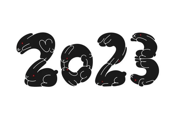 Матеріал Ілюстрації Кролика Зібраний Формі 2023 Року — стоковий вектор