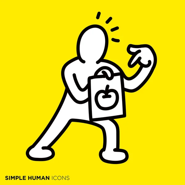 Simples Série Ícones Humanos Pessoas Que Gabam Ilustrações — Vetor de Stock