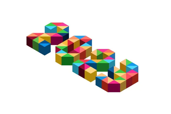Gráficos Coloridos Tridimensionais Representando 2023 — Fotografia de Stock