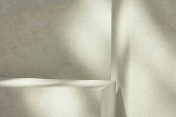 Αφηρημένη Γεωμετρική Σύνθεση Κλαδί Και Σκιά Στον Τοίχο Φυσικό Πέτρινο — Φωτογραφία Αρχείου