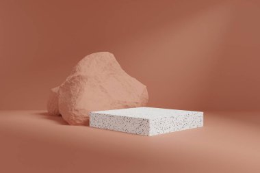 Ürün sergisi için lüks podyum stüdyo arka planı. Ürün reklamı için soyut Arkaplan Sahnesi 3d oluşturma.