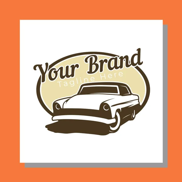 Diseño Logotipo Vectorial Con Iconos Coches Clásicos Toque Estilo Vintage — Vector de stock