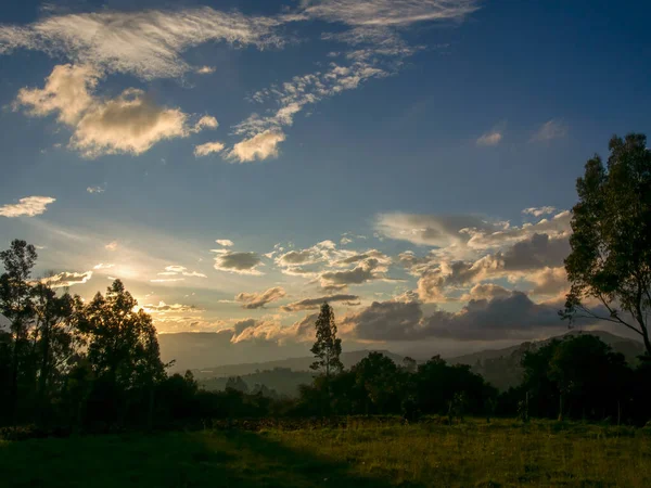 Clouds Sunset Valley Town Villa Leyva Central Colombia — Stock Photo, Image