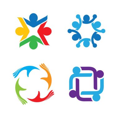 Takım çalışması logo resimleri illüstrasyon tasarımı