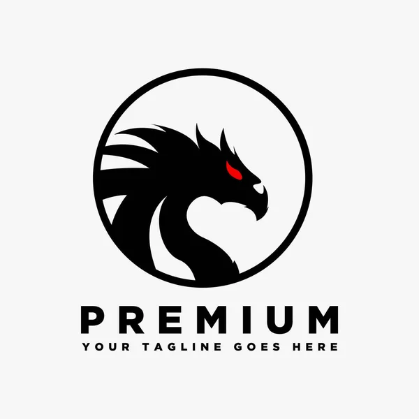 Dragão fogo mascote esport design de logotipo, Vetor Premium