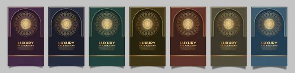 Broşürler, dergi kapakları, reklam katalogları veya yıllık raporlar için modern vektör şablonları. Altın yerleşim yeri dikey. İş tasarımı, işbirliği, bilim ve teknoloji. Altın mandalalarla sunum