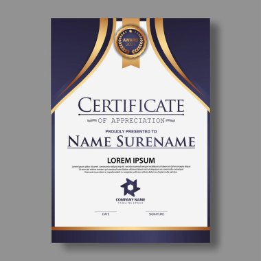 Profesyonel sertifika şablonu diploma tasarımı