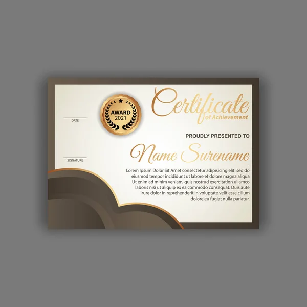Modèle Certificat Professionnel Conception Prix Diplôme — Image vectorielle