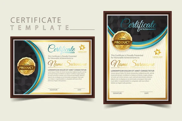 Plantilla Certificado Moderno Diploma Premium — Vector de stock