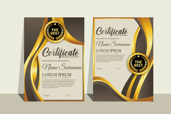 Modèle Certificat Moderne Diplôme Premium — Image vectorielle