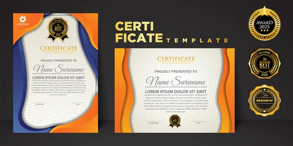 Modèle Certificat Moderne Dans Gradation Les Couleurs Luxe Style Moderne — Image vectorielle