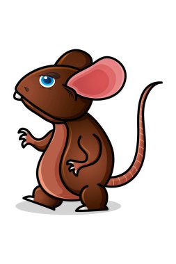 Beyaz arka planda pozları ve ifadeleri olan sevimli bir fare hayvanının vektör çizimi.