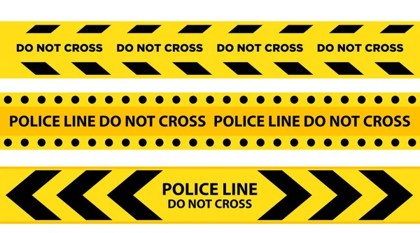 Vector Illustration Police Line Tape Design Background Border — 스톡 벡터