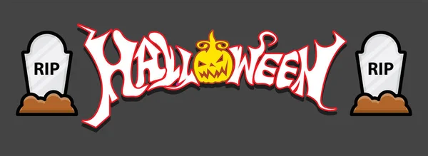 Glad Halloween Text Banner Vector — Stock vektor