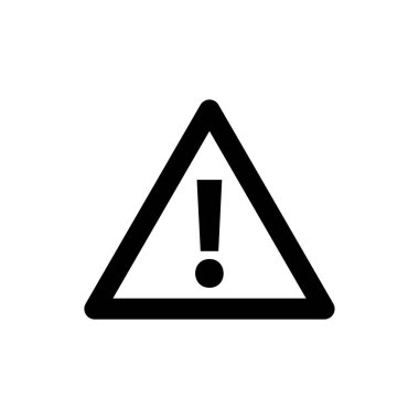 Düz vektör uyarı işareti beyaz arkaplanda izole edildi