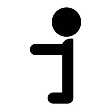 Beyaz arkaplanda izole edilmiş vektör düz insan duruşu işareti