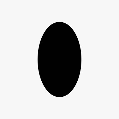 Beyaz arkaplanda siyah oval simge vektör tasarımı