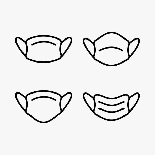 Zestaw Mouth Guard Maska Ikona Wektora Medycyny Ilustracja — Wektor stockowy