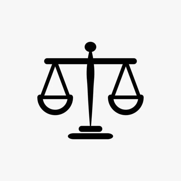 Justice Scale Icon White Background Grading Pictogram Scale Vector Illustration — Stock Vector