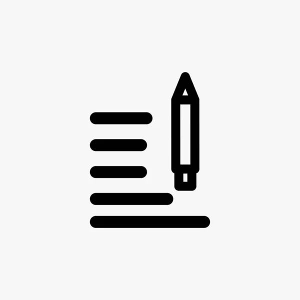 Nota Plantilla Logotipo Ilustración Iconos Vectores Lápiz Para Muchos Propósitos — Vector de stock