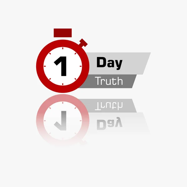 Day Truth Vector Emblem Number Days Remaining Label Red Alarm — Stock Vector