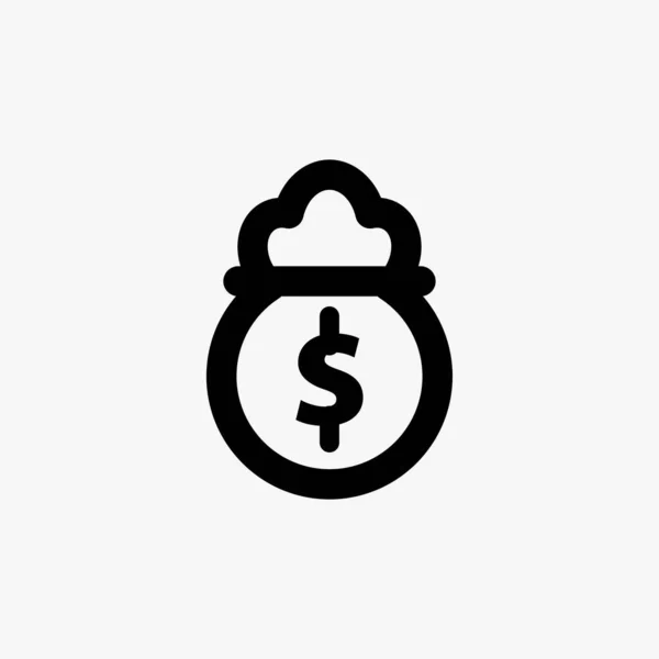 Bolsa Dinero Aislado Icono Vector Ilustración Diseño — Archivo Imágenes Vectoriales