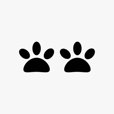 köpek ayak izleri beyaz arkaplan üzerinde ikon vektör tasarımı
