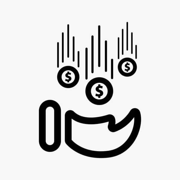 Münze Mit Handvektor Erstattung Symbol Geld Zurück Rabatt Vektor Illustration — Stockvektor