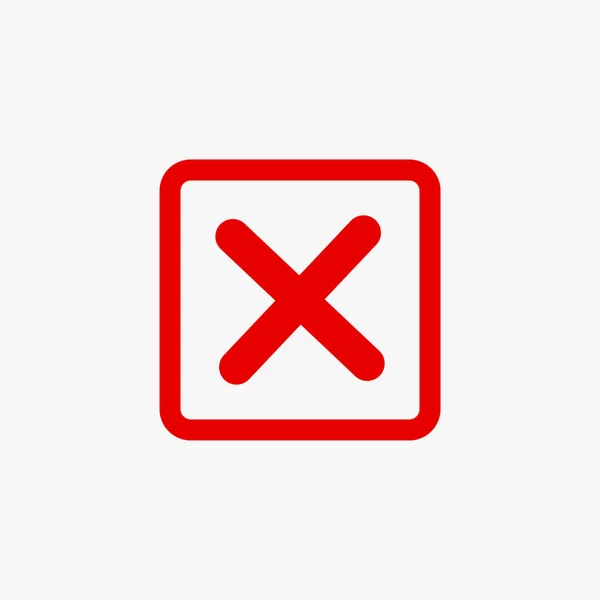Wrong Sign Line Vector Icon White Background — Stock Vector