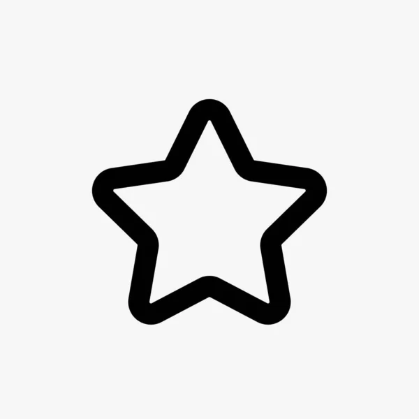 Black Star Outline Icon Vector Design White Background — Stock Vector
