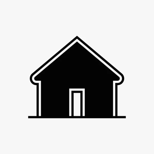 Hausschild Auf Weißem Hintergrund Linienvektorsymbol — Stockvektor