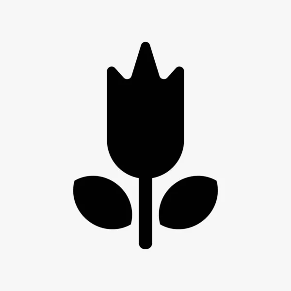 Flower Sign White Background Line Vector Icon — 图库矢量图片