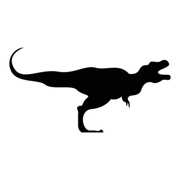 Dinosaurus Dinosauří Ikona Černý Vektor Silueta Predátor Sbírka Ikon Dinosauři — Stockový vektor