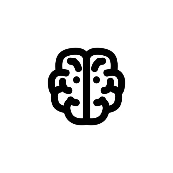 Brain Icon Logo Isolated Sign Symbol Vector Illustration White Background — Stock Vector