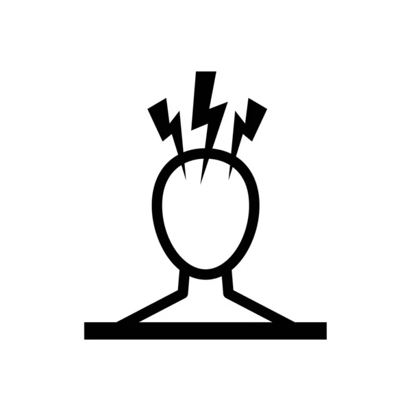 Ból Głowy Glifów Ikona Sylwetka Symbol Gniew Podrażnienie Frustracja Napięcie — Wektor stockowy