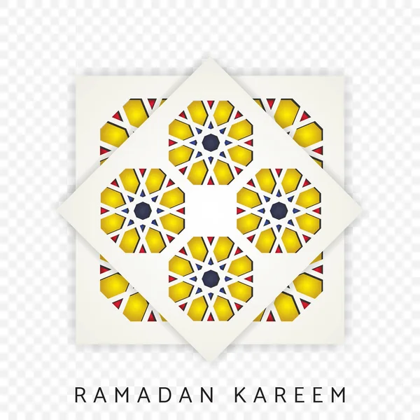 エレガントなモスクの門のデザイン イスラムモザイクとイスラムウィンドウとラマダーンカレムの背景 イスラム休日の挨拶のデザインに適しています — ストックベクタ
