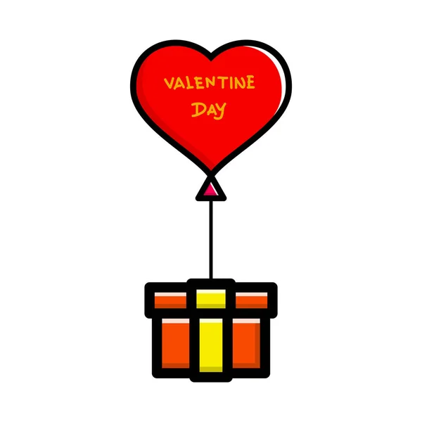 Liebe Geschenkschachtel Zum Valentinstag — Stockvektor