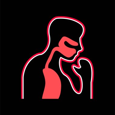 genç adam öksürük, hastalık Anti kavramı, vektör düz çizim.