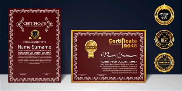 Modern Design Certificate Layout Konzept Einfach Elegant Und Luxuriös Elegant — Stockvektor