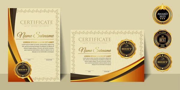 Conceito Layout Certificado Design Moderno Simples Elegante Luxuoso Elegante Design — Vetor de Stock