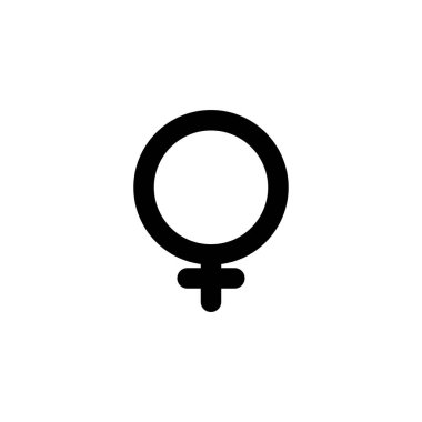 Kadın cinsiyet simgesi ya da logo izole edilmiş işaret sembolü çizimi - yüksek kaliteli siyah biçim vektör simgeleri
