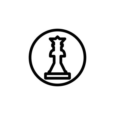 Satranç simgesi veya sembol logo vektör çizimi izole edildi - yüksek kaliteli siyah biçim vektör simgesi