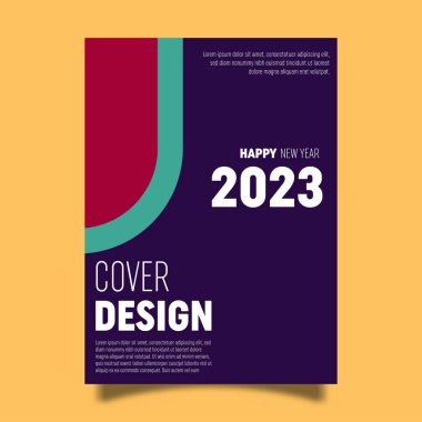 Vector book cover design template for new year celebration. Perfect for business promotions, presentation displays and book covers.